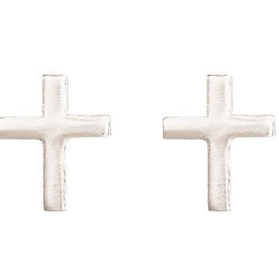 Cross Mini Studs Jewelry Helen Ficalora 14k White Gold