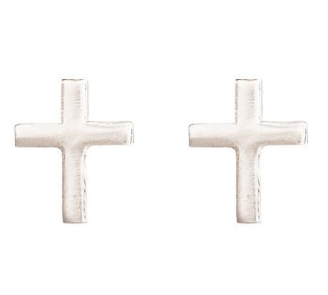 Cross Mini Studs Jewelry Helen Ficalora 14k White Gold