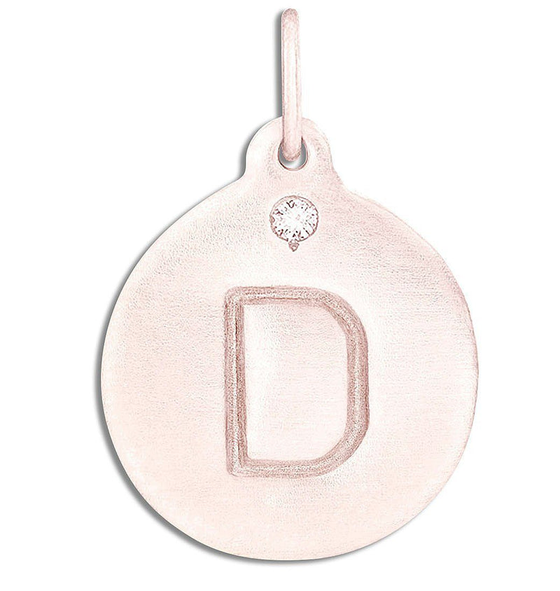 "D" Alphabet Charm 14k Rose Gold With Diamond Jewelry For Necklaces And Bracelets From Helen Ficalora Every Letter And Initial Available