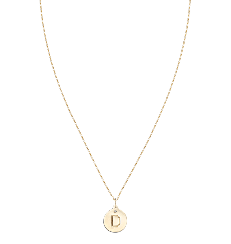 "D" Alphabet Charm 14k Yellow Gold With Diamond Jewelry For Necklaces And Bracelets From Helen Ficalora Every Letter And Initial Available