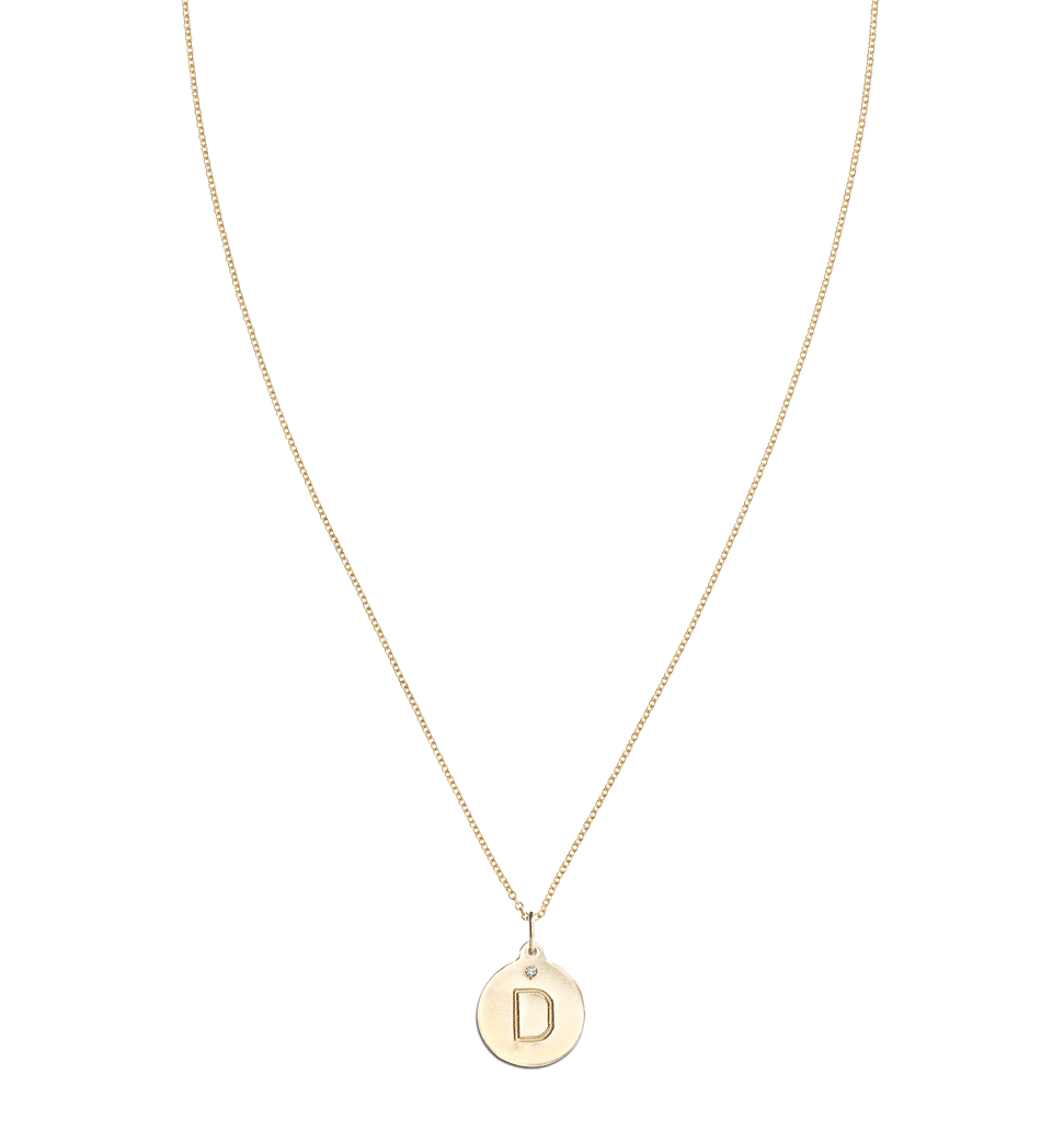 "D" Alphabet Charm 14k Yellow Gold With Diamond Jewelry For Necklaces And Bracelets From Helen Ficalora Every Letter And Initial Available