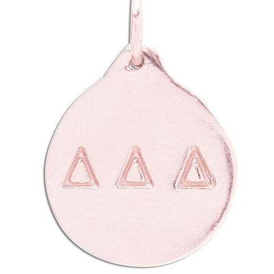 Helen Ficalora 14k Rose Gold Delta Delta Delta Charm Disk