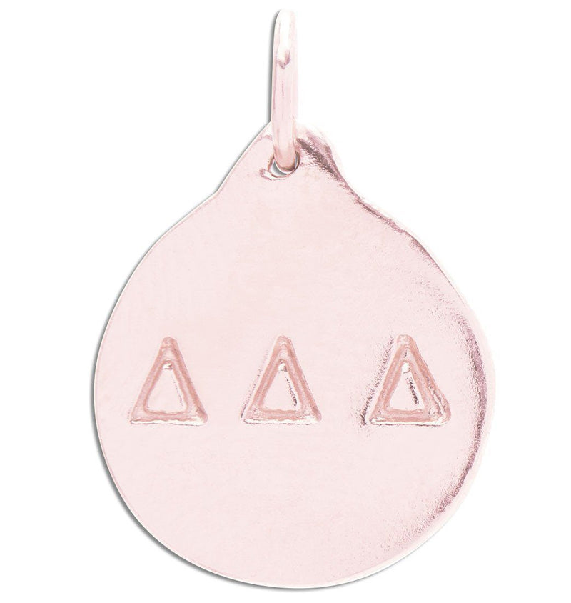 Helen Ficalora 14k Rose Gold Delta Delta Delta Charm Disk