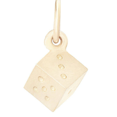Helen Ficalora 14k Yellow Gold Dice Charm for Bracelets & Necklaces