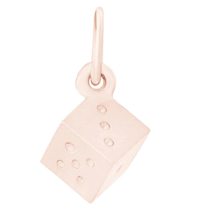 Helen Ficalora 14k Rose Gold Dice Charm for Bracelets & Necklaces