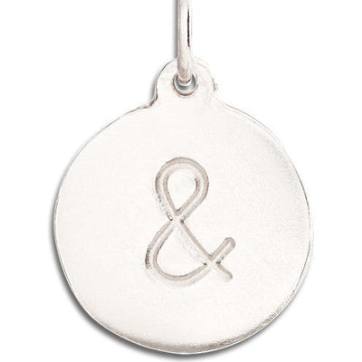 "&" Disk Charm Jewelry Helen Ficalora 14k White Gold