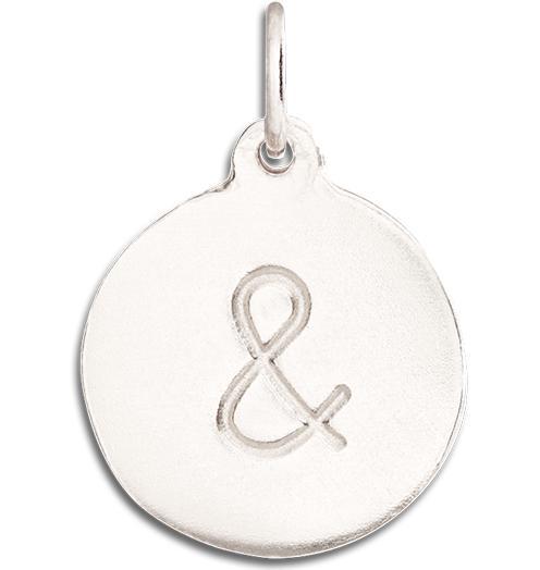 "&" Disk Charm Jewelry Helen Ficalora 14k White Gold