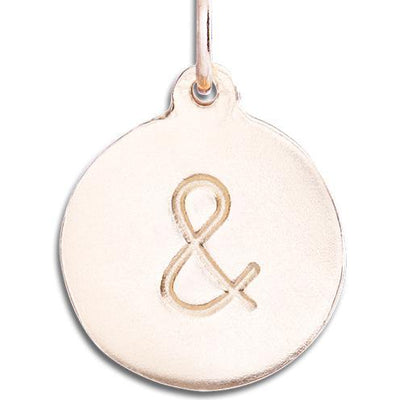 "&" Disk Charm Jewelry Helen Ficalora 14k Pink Gold