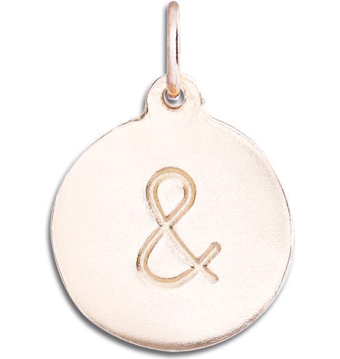 "&" Disk Charm Jewelry Helen Ficalora 14k Pink Gold