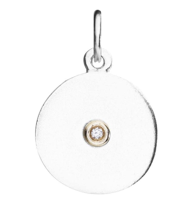 Disk Charm With Diamond Jewelry Helen Ficalora Sterling Silver For Necklaces And Bracelets