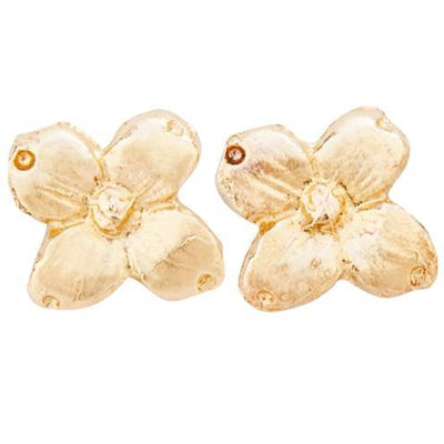 Dogwood Stud Earrings Jewelry Helen Ficalora 14k Yellow Gold
