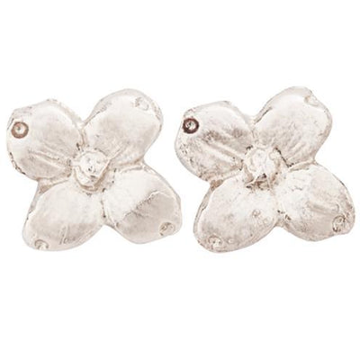 Dogwood Stud Earrings Jewelry Helen Ficalora 14k White Gold