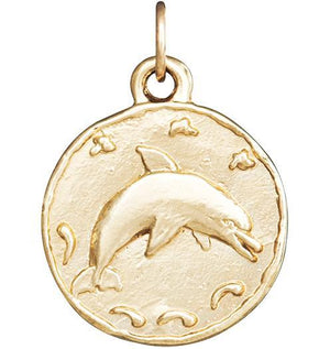 Dolphin Coin Charm Jewelry Helen Ficalora 14k Yellow Gold