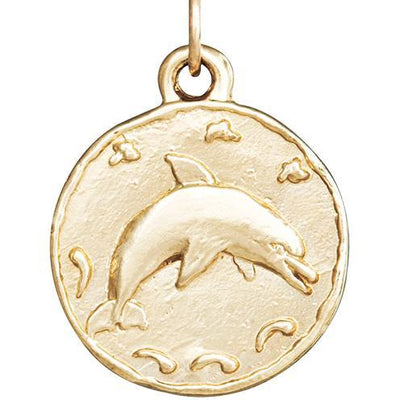 Dolphin Coin Charm Jewelry Helen Ficalora 14k Yellow Gold