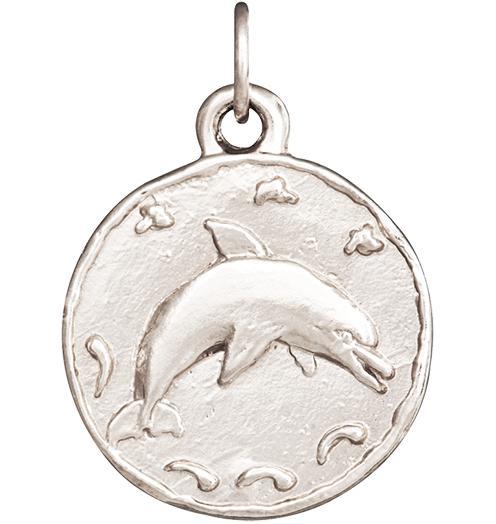 Dolphin Coin Charm Jewelry Helen Ficalora 14k White Gold