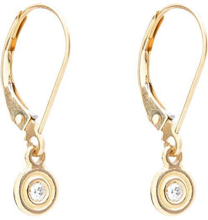 Helen Ficalora 14K Yellow Gold Dangle Hoop Earring with Diamonds