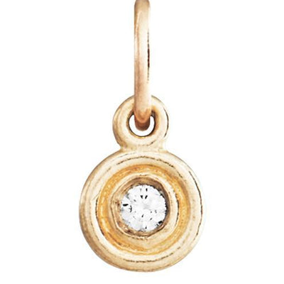 Double Ring Disk Charm With Diamond Jewelry Helen Ficalora 14k Yellow Gold For Necklaces And Bracelets