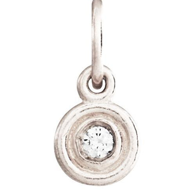 Double Ring Disk Charm With Diamond Jewelry Helen Ficalora 14k White Gold For Necklaces And Bracelets