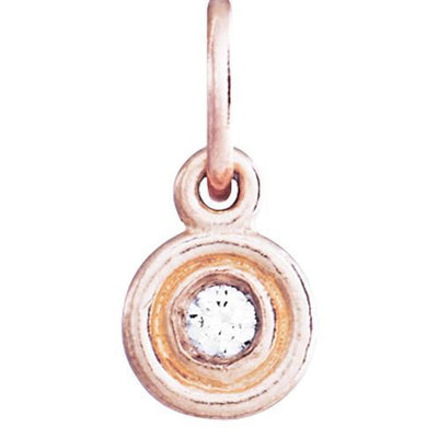 Double Ring Disk Charm With Diamond Jewelry Helen Ficalora 14k Pink Gold For Necklaces And Bracelets