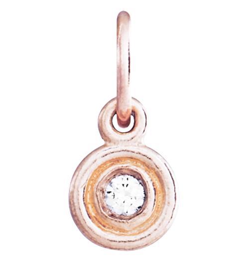 Double Ring Disk Charm With Diamond Jewelry Helen Ficalora 14k Pink Gold For Necklaces And Bracelets