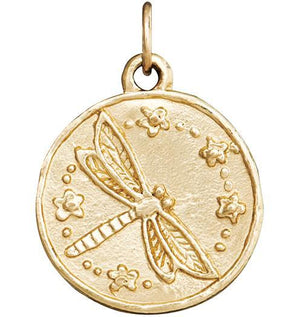 Dragonfly Coin Charm Jewelry Helen Ficalora 14k Yellow Gold