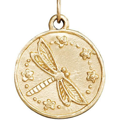 Dragonfly Coin Charm Jewelry Helen Ficalora 14k Yellow Gold