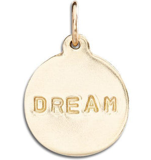 "Dream" Disk Charm Jewelry Helen Ficalora 14k Yellow Gold For Necklaces And Bracelets