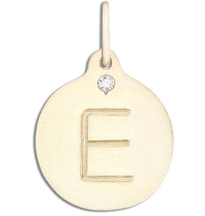 "E" Alphabet Charm 14k Yellow Gold With Diamond Jewelry For Necklaces And Bracelets From Helen Ficalora Every Letter And Initial Available