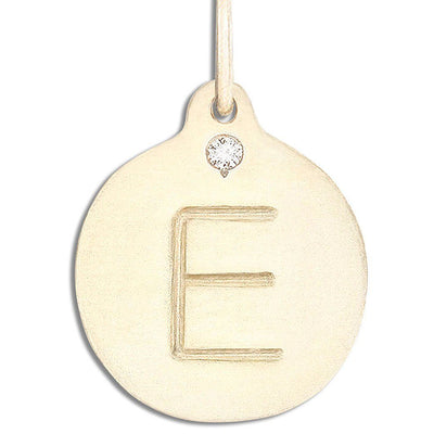"E" Alphabet Charm 14k Yellow Gold With Diamond Jewelry For Necklaces And Bracelets From Helen Ficalora Every Letter And Initial Available