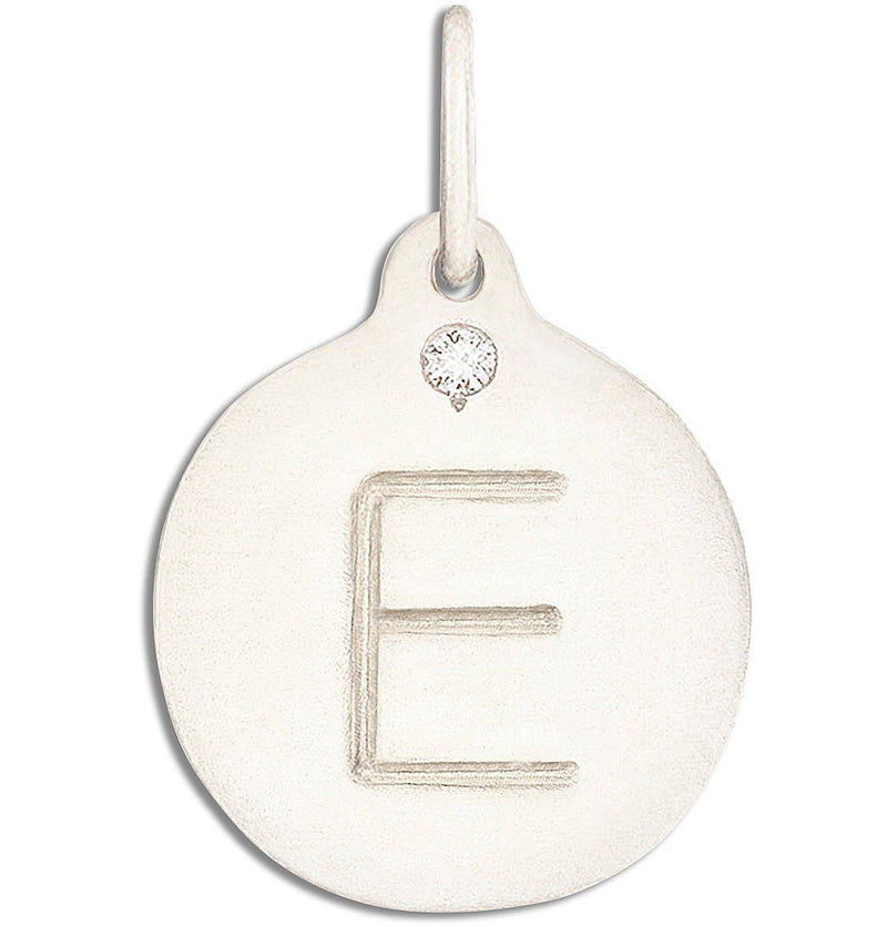 "E" Alphabet Charm 14k White Gold With Diamond Jewelry For Necklaces And Bracelets From Helen Ficalora Every Letter And Initial Available