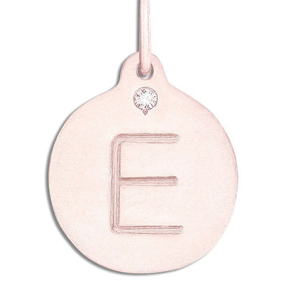 "E" Alphabet Charm 14k Rose Gold With Diamond Jewelry For Necklaces And Bracelets From Helen Ficalora Every Letter And Initial Available