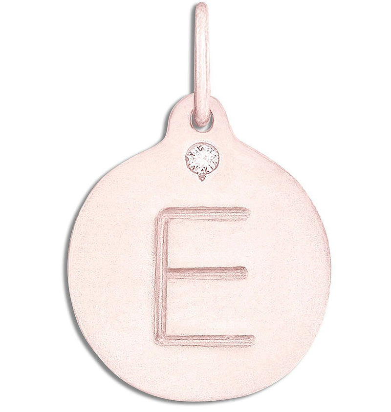 "E" Alphabet Charm 14k Rose Gold With Diamond Jewelry For Necklaces And Bracelets From Helen Ficalora Every Letter And Initial Available