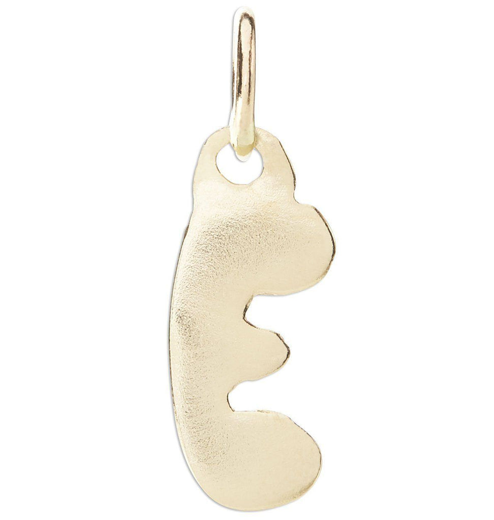 "E" Bubble Letter Charm Jewelry Helen Ficalora 14k Yellow Gold