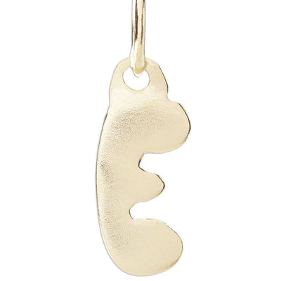 "E" Bubble Letter Charm Jewelry Helen Ficalora 14k Yellow Gold
