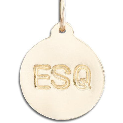 "ESQ" Disk Charm Jewelry Helen Ficalora 14k Yellow Gold