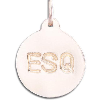 "ESQ" Disk Charm Jewelry Helen Ficalora 14k Pink Gold