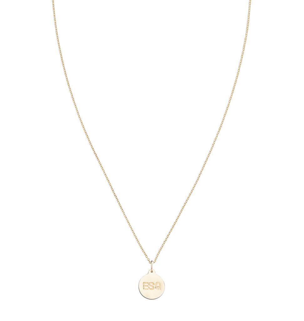 "ESQ" Disk Charm Jewelry Helen Ficalora 