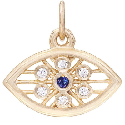 Helen Ficalora Gold & Blue Evil Eye Charm
