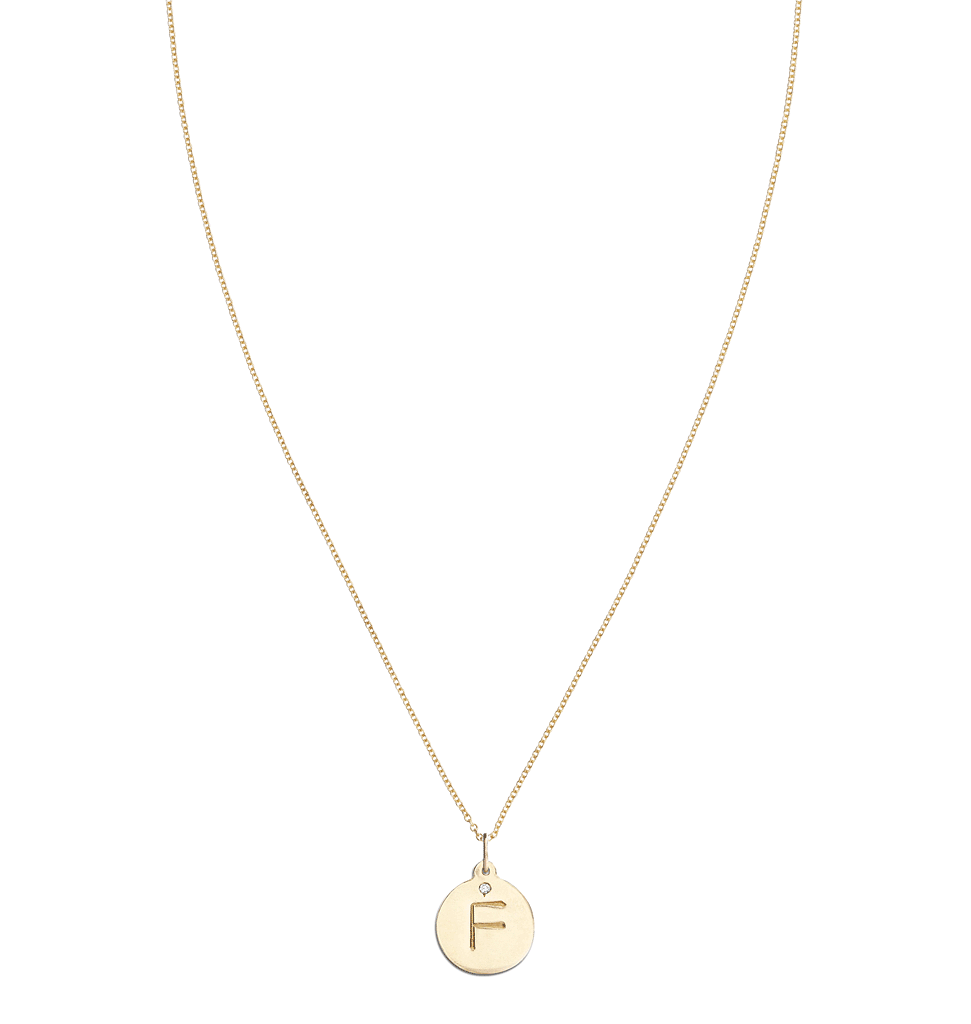 "F" Alphabet Charm With Diamond -  - Jewelry - Helen Ficalora - 5