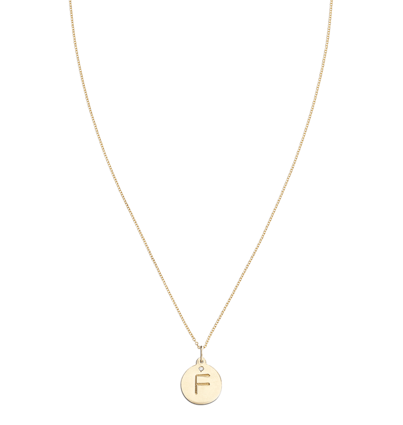 "F" Alphabet Charm With Diamond -  - Jewelry - Helen Ficalora - 5