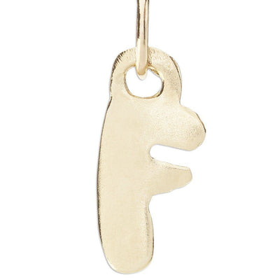 "F" Bubble Letter Charm Jewelry Helen Ficalora 14k Yellow Gold