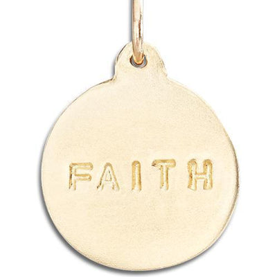 "Faith" Disk Charm Jewelry Helen Ficalora 14k Yellow Gold