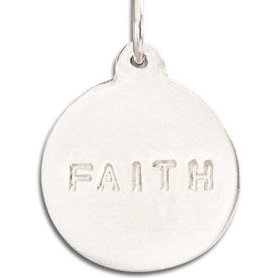 "Faith" Disk Charm Jewelry Helen Ficalora 14k White Gold