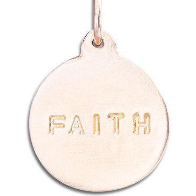 "Faith" Disk Charm Jewelry Helen Ficalora 14k Pink Gold