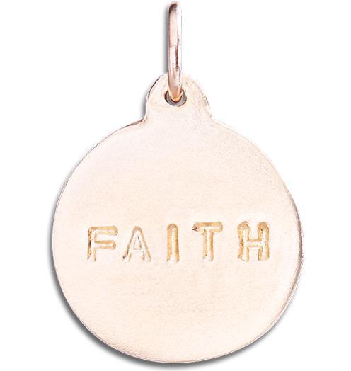 "Faith" Disk Charm Jewelry Helen Ficalora 14k Pink Gold