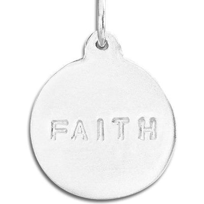 "Faith" Disk Charm Jewelry Helen Ficalora Sterling Silver 