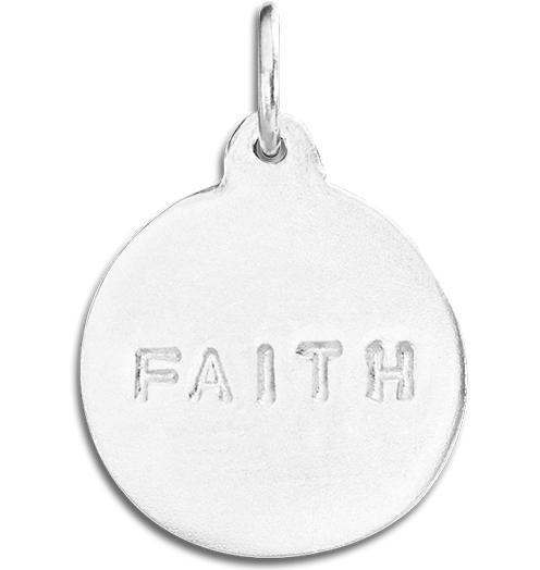 "Faith" Disk Charm Jewelry Helen Ficalora Sterling Silver 
