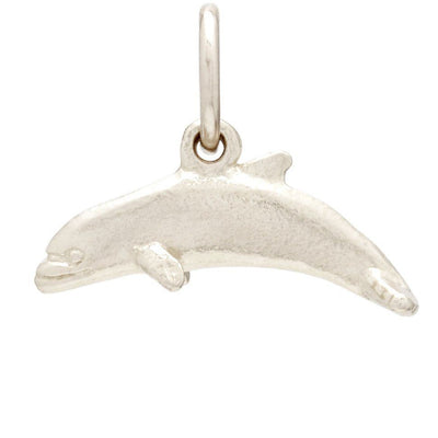 Flat Dolphin Mini Charm Jewelry Helen Ficalora 14k White Gold