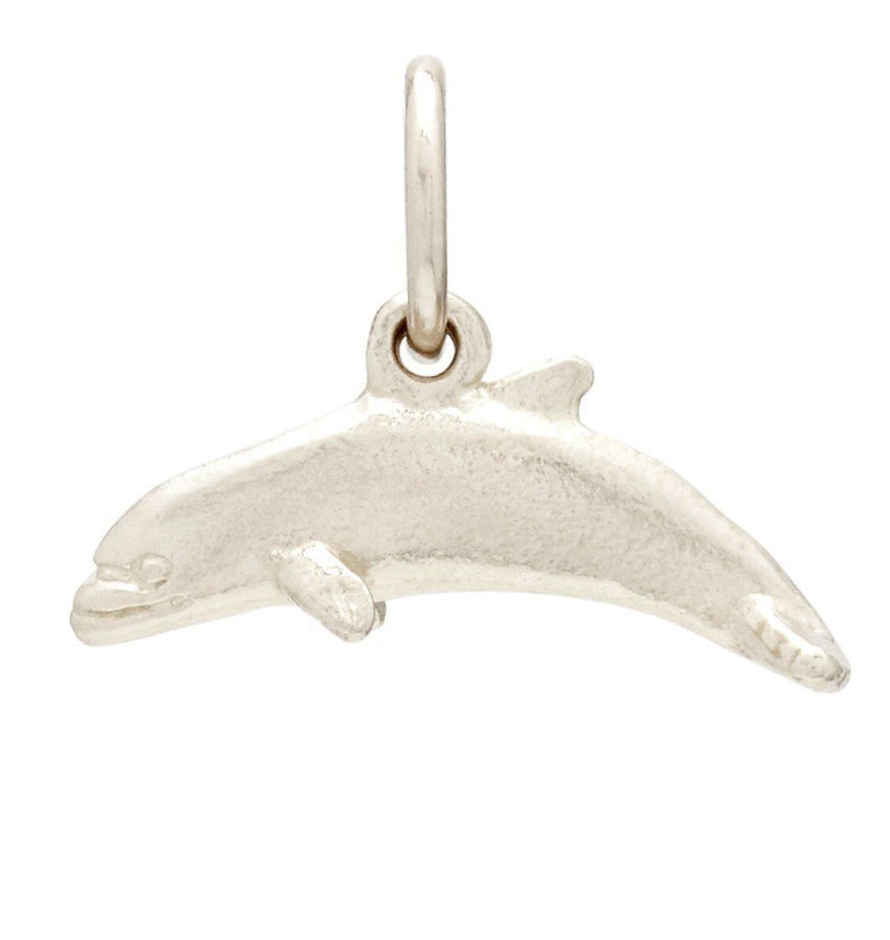 Flat Dolphin Mini Charm Jewelry Helen Ficalora 14k White Gold