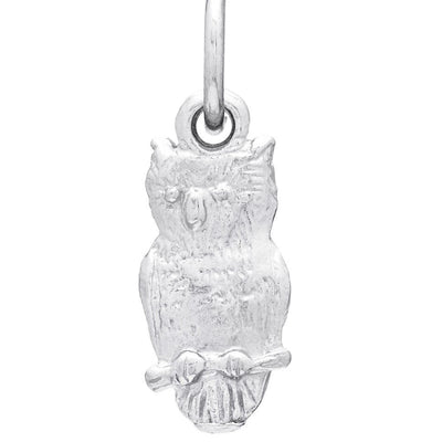 Flat Owl Mini Charm Jewelry Helen Ficalora Sterling Silver 